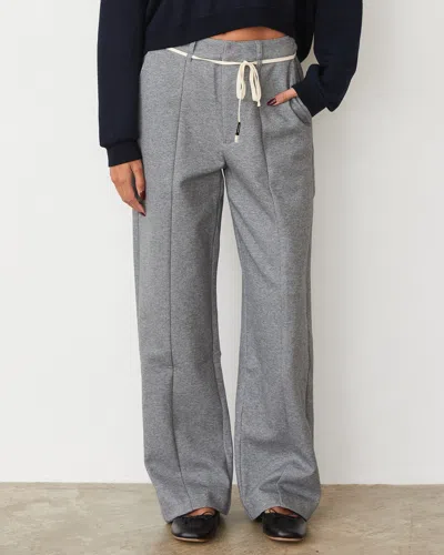 Monrow Cotton Knit Trousers In Dark Heather