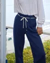Monrow Cotton Knit Trousers In Dark Navy