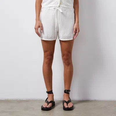 Monrow Cotton Mesh Short In Ivory