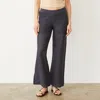 Monrow Women's Cotton Mesh Wide Leg Pant In Faded Black In Faded Black