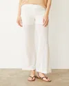 Monrow Cotton Mesh Wide Leg Pant In Ivory