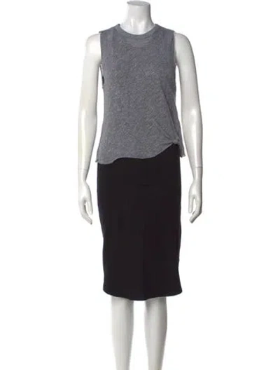 Pre-owned Monrow Crew Neck Knee-length Dress In Black