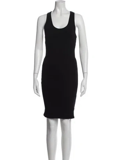 Pre-owned Monrow Crew Neck Knee-length Dress In Black
