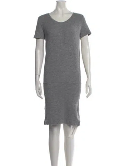 Pre-owned Monrow Crew Neck Knee-length Dress In Gray