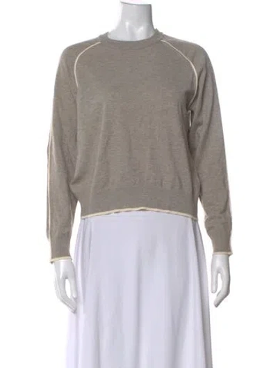 Pre-owned Monrow Crew Neck Long Sleeve Sweatshirt In Gray