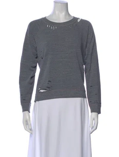 Pre-owned Monrow Crew Neck Long Sleeve Sweatshirt In Gray