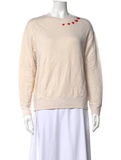 Pre-owned Monrow Crew Neck Long Sleeve Sweatshirt In Neutrals