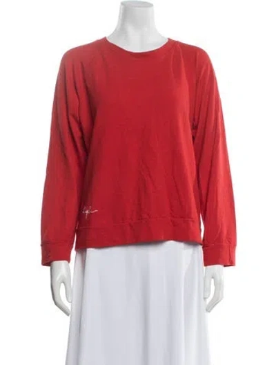 Pre-owned Monrow Crew Neck Long Sleeve Sweatshirt In Red