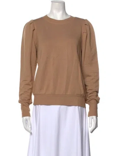 Pre-owned Monrow Crew Neck Long Sleeve Sweatshirt W/ Tags In Neutrals