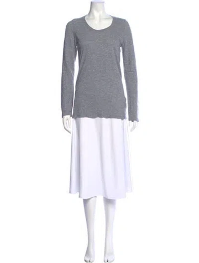 Pre-owned Monrow Crew Neck Long Sleeve T-shirt In Gray