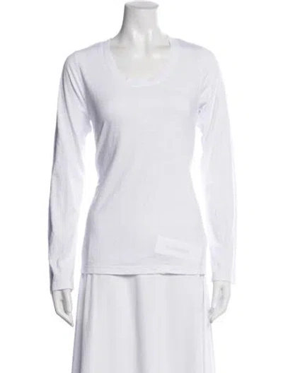 Pre-owned Monrow Crew Neck Long Sleeve T-shirt In White