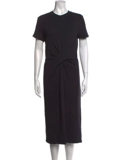 Pre-owned Monrow Crew Neck Midi Length Dress In Black