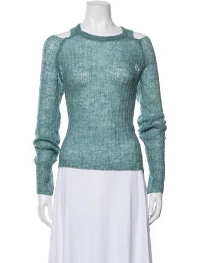 Pre-owned Monrow Crew Neck Sweater In Blue/green