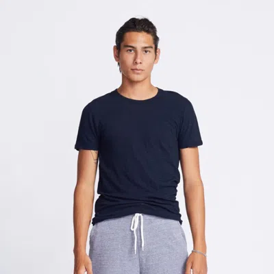 Monrow Crew Neck Tee In Blue