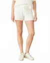Monrow Crocket Knit Short In Ivory In White