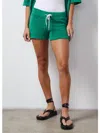 Monrow Diamond Terry Cloth Vintage Short In Green Apple In Green