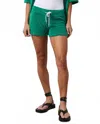 Monrow Diamond Terry Cloth Vintage Short In Natural In Green