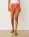 Monrow Diamond Terry Cloth Vintage Short In Rust Orange