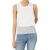 MONROW DOUBLE LAYERED TANK TOP IN WHITE/ GREY