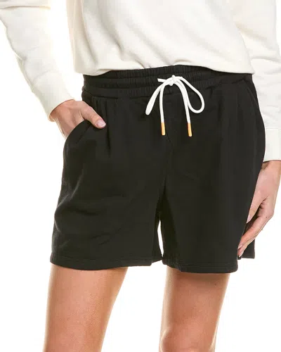 Monrow Flared Sweat Short In Black
