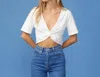 Monrow Front Twist Top In White In White