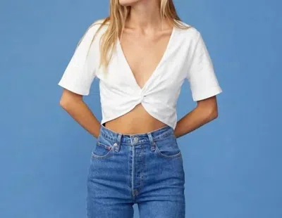 Monrow Front Twist Top In White
