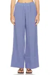 Monrow Gauze Wide Leg Pant In Blue