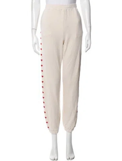 Pre-owned Monrow Graphic Print Sweatpants In Neutrals