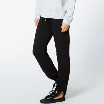 Monrow Heather Fleece Vintage Sweats In Black