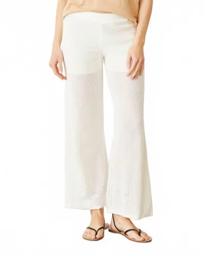 Monrow Honeycomb Knit Pant In Natural In White