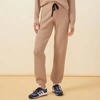 Monrow Knit Waffle Oversized Sweatpants In Barley In Neutral
