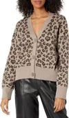 Monrow Leopard Oversized Cardigan In Iced Coffee In Multi