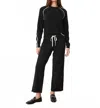 Monrow Lightknit Pant With Contrast Piping In Black