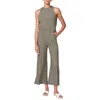 Monrow Linen Racer Jumpsuit In Army In Green