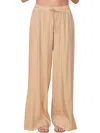 Monrow Linen Wide Leg Pants In Croissant In Multi