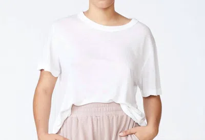 Monrow Loft Crew Neck Tee In White