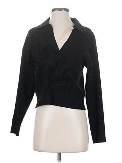 Pre-owned Monrow Long Sleeve Blouse In Black