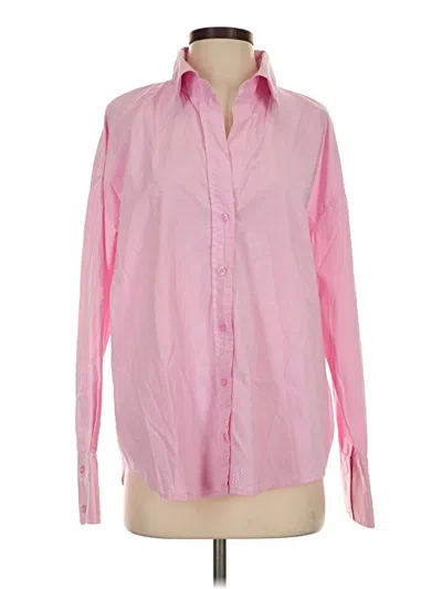 Pre-owned Monrow Long Sleeve Button Down Shirt In Pink