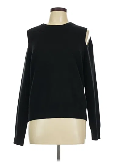 Pre-owned Monrow Long Sleeve Top Black Cold Shoulder Neckline Tops