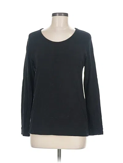 Pre-owned Monrow Long Sleeve Top Black Crew Neck Tops