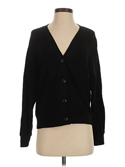 Pre-owned Monrow Long Sleeve Top Black Plunge Neckline Tops