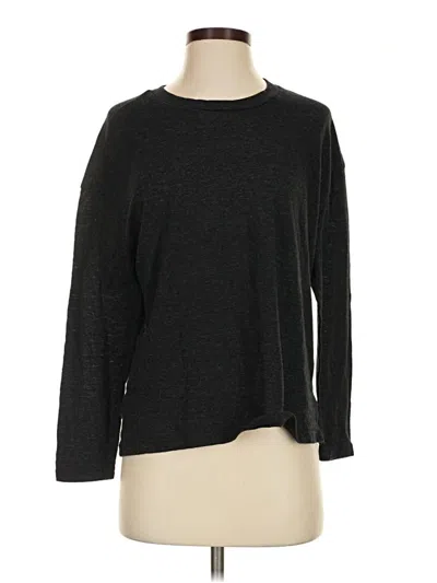 Pre-owned Monrow Long Sleeve Top Gray Crew Neck Tops