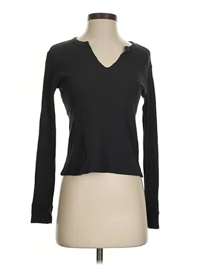 Pre-owned Monrow Long Sleeve T-shirt In Black