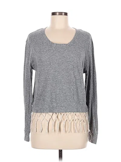 Pre-owned Monrow Long Sleeve T-shirt In Gray