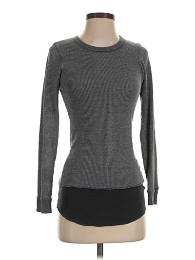 Pre-owned Monrow Long Sleeve T-shirt In Gray