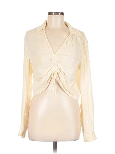 Pre-owned Monrow Long Sleeve T-shirt In Ivory