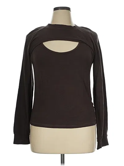 Pre-owned Monrow Long Sleeve Turtleneck In Brown
