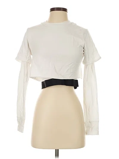 Pre-owned Monrow Long Sleeve Turtleneck In Ivory
