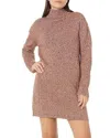 Monrow Marled Half Zip Sweater Dress In Pomegranate In Red