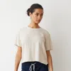 Monrow Mesh Athletic Tee In Bone